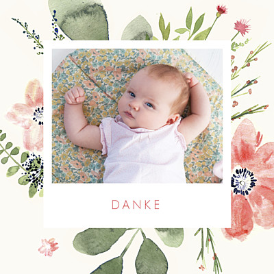 Dankeskarten Blumen aquarell danke beige finition Dankeskarten Blumen aquarell danke beige finition