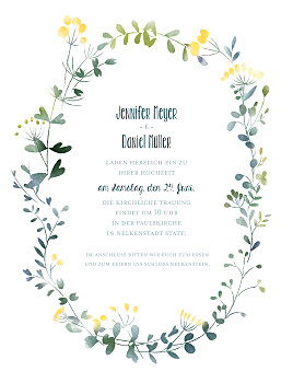 Hochzeitseinladungen wildblumen (hoch) gelb Hochzeitseinladungen wildblumen (hoch) gelb