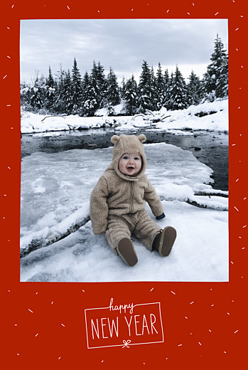 Weihnachtskarten Winterkonfetti Rot - Vorderseite