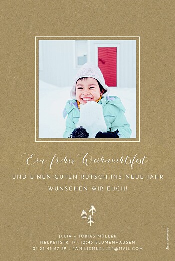 Weihnachtskarten Bäumchen Sand - Rückseite Weihnachtskarten Bäumchen Sand - Rückseite