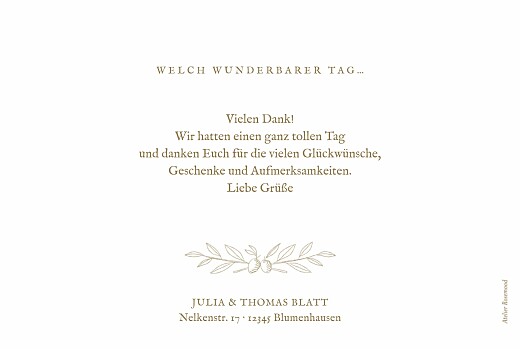 Dankeskarten Hochzeit Provence sand - Seite 2 Dankeskarten Hochzeit Provence sand - Seite 2