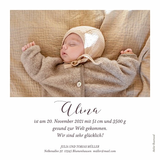 Geburtskarte Herbstoutfit gelb Geburtskarte Herbstoutfit gelb