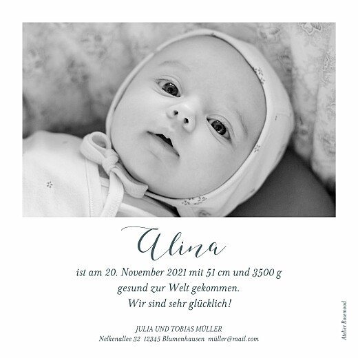 Geburtskarten Herbstoutfit Grau - Rückseite Geburtskarten Herbstoutfit Grau - Rückseite