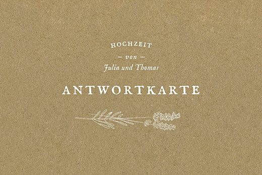 Antwortkarte Hochzeit Provence kraft Antwortkarte Hochzeit Provence kraft