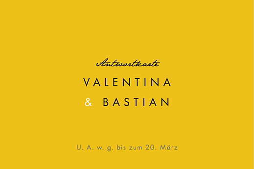 Antwortkarte Hochzeit Palermo weiß & gelb Antwortkarte Hochzeit Palermo weiß & gelb