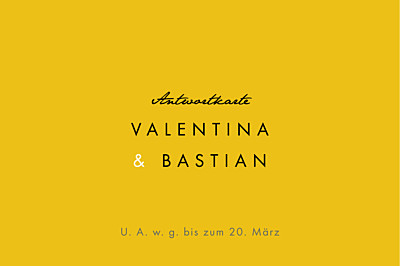 Antwortkarte Hochzeit Palermo weiß & gelb finition Antwortkarte Hochzeit Palermo weiß & gelb finition