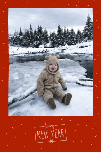 Weihnachtskarten Winterkonfetti (Klappkarte) Rot