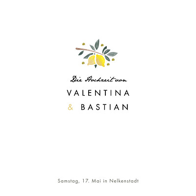Hochzeitseinladungen Palermo weiß & gelb finition Hochzeitseinladungen Palermo weiß & gelb finition