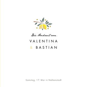 Hochzeitseinladungen Palermo (Klappkarte) Weiß & Gelb