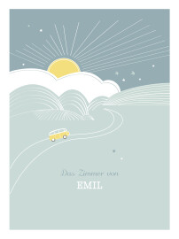 Poster groß Sunshine Blau