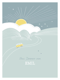 Poster klein Sunshine Blau