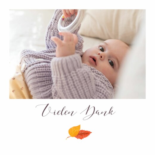 Dankeskarten Herbstoutfit Weiß - Vorderseite Dankeskarten Herbstoutfit Weiß - Vorderseite