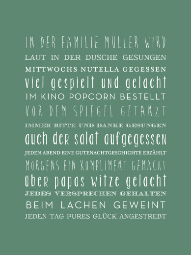 Poster groß Unsere Familie Grün - Ansicht 2