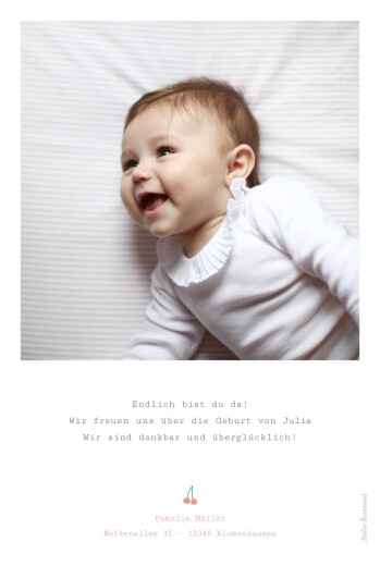 Geburtskarte Frühlingsernte rosa Geburtskarte Frühlingsernte rosa