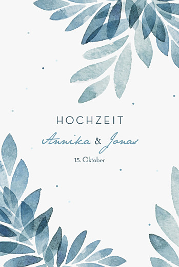 Hochzeitseinladungen Sommernacht klein (Gold) Blau - Vorderseite Hochzeitseinladungen Sommernacht klein (Gold) Blau - Vorderseite