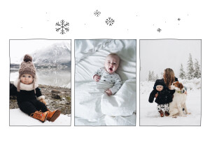 Geburtskarten Winterversprechen 3 Fotos Weiß
