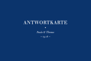 Antwortkarte Hochzeit Naturnah (gold) blau Antwortkarte Hochzeit Naturnah (gold) blau