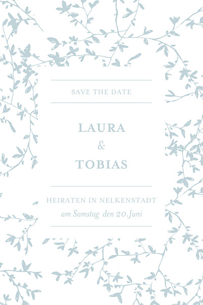 Save-the-Date Karten Zarte poesie grün finition Save-the-Date Karten Zarte poesie grün finition