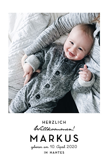 Geburtskarte Original 2 fotos hoch weiß Geburtskarte Original 2 fotos hoch weiß