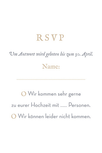 Antwortkarte Hochzeit Schleier (hoch) grau - Seite 2 Antwortkarte Hochzeit Schleier (hoch) grau - Seite 2