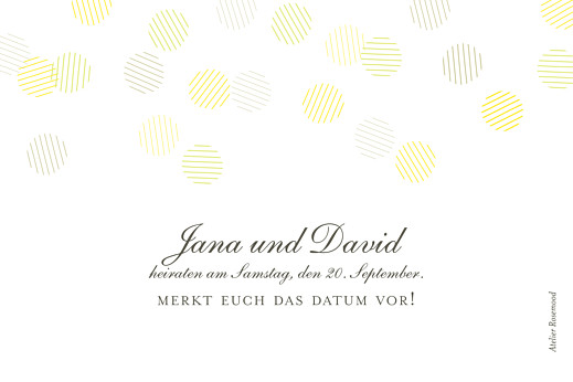 Save-the-Date Karten Lichterregen (Gold) Weiß - Rückseite Save-the-Date Karten Lichterregen (Gold) Weiß - Rückseite