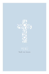 Menükarten Taufe Blumenkreuz Blau Menükarten Taufe Blumenkreuz Blau
