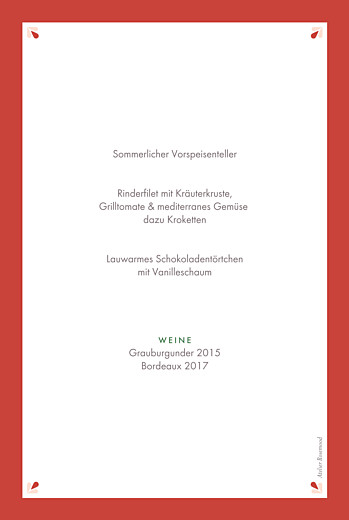 Menükarten Taufe Tauffest rot - Seite 2 Menükarten Taufe Tauffest rot - Seite 2