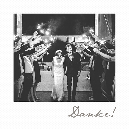 Dankeskarten Hochzeit Polaroid Mini Weiß - Vorderseite