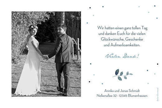 Dankeskarten Hochzeit Sommernacht Blau - Rückseite Dankeskarten Hochzeit Sommernacht Blau - Rückseite