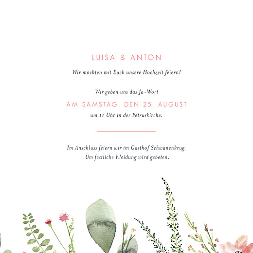 Hochzeitseinladungen Blumen Aquarell Beige - Seite 3