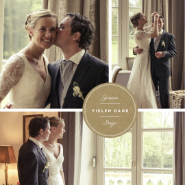 Dankeskarten Hochzeit Medaillon Klappkarte Sand
