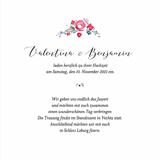 Hochzeitseinladung Blütezeit weiß Hochzeitseinladung Blütezeit weiß
