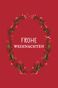 Weihnachtskarten geschäftlich Adventskranz (Klappkarte) Rot