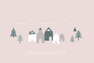 Weihnachtskarten Weihnachtsmarkt (gold) rosa Weihnachtskarten Weihnachtsmarkt (gold) rosa