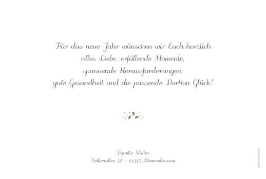Weihnachtskarten Wintergün Weiß - Rückseite Weihnachtskarten Wintergün Weiß - Rückseite