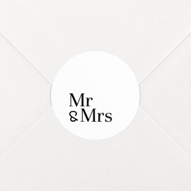 Aufkleber Hochzeit Mr & Mrs Weiß