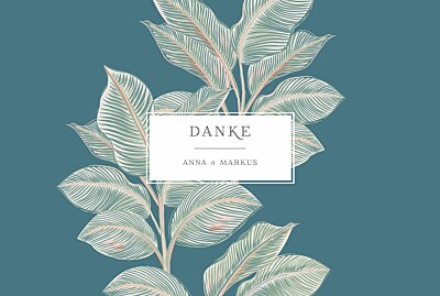 Dankeskarten Hochzeit Calathea blue finition Dankeskarten Hochzeit Calathea blue finition