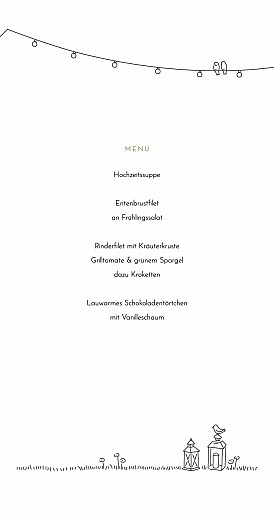 Menükarte Sommerhochzeit Klappkarte Weiß - Seite 3