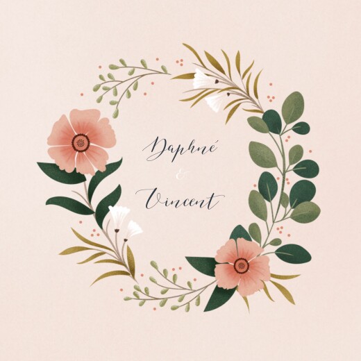 Hochzeitseinladungen Daphné (Klappkarte) Frühling - Seite 1 Hochzeitseinladungen Daphné (Klappkarte) Frühling - Seite 1
