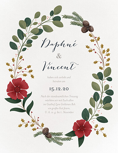 Hochzeitseinladungen Daphné winter finition Hochzeitseinladungen Daphné winter finition