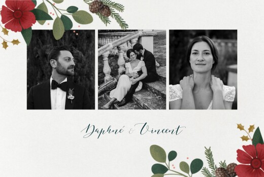 Dankeskarten Hochzeit Daphné (Klappkarte) Winter - Seite 1