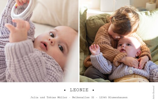 Geburtskarten Minimal lang weiss - Rückseite Geburtskarten Minimal lang weiss - Rückseite