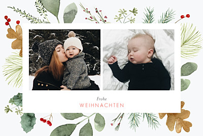 Weihnachtskarten Blumen aquarell winter weiß finition Weihnachtskarten Blumen aquarell winter weiß finition