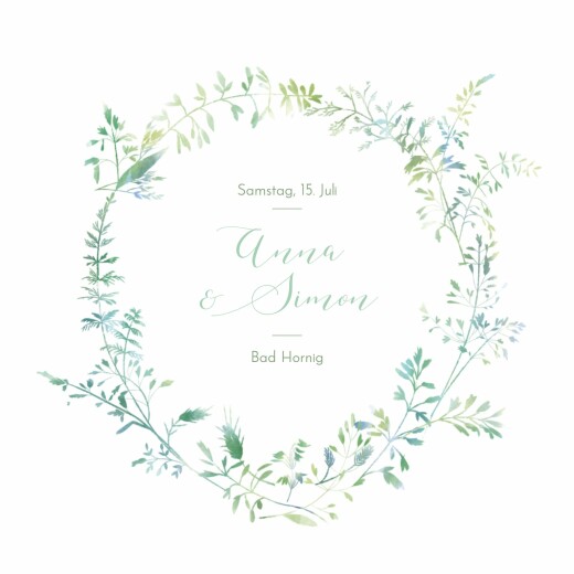 Hochzeitseinladungen Sommerwiese Grün - Seite 1 Hochzeitseinladungen Sommerwiese Grün - Seite 1