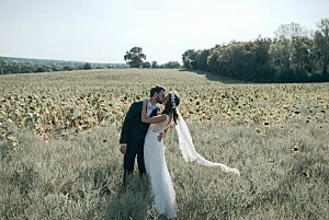 Dankeskarten hochzeit mit foto sommerwiese grün Dankeskarten hochzeit mit foto sommerwiese grün