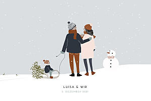 Geburtskarten grau winter family (2 kinder) 2 Geburtskarten grau winter family (2 kinder) 2