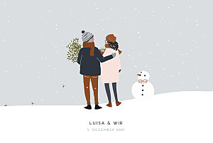 Geburtskarten grau winter family (1 kind) 2 Geburtskarten grau winter family (1 kind) 2