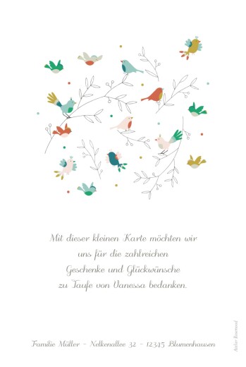 Dankeskarten Bunte vögel foto rosa - Seite 2 Dankeskarten Bunte vögel foto rosa - Seite 2