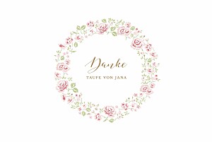 Dankeskarten taufe rosenkranz weiß Dankeskarten taufe rosenkranz weiß