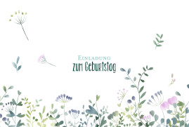 Geburtstagseinladungen Wildblumen Foto Rosa